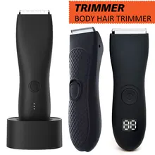 Men's Electric Groin Hair Trimmer Pubic Hair Trimmer Body Grooming Clipper for Men Bikini Epilator Rechargeable Shaver Razor