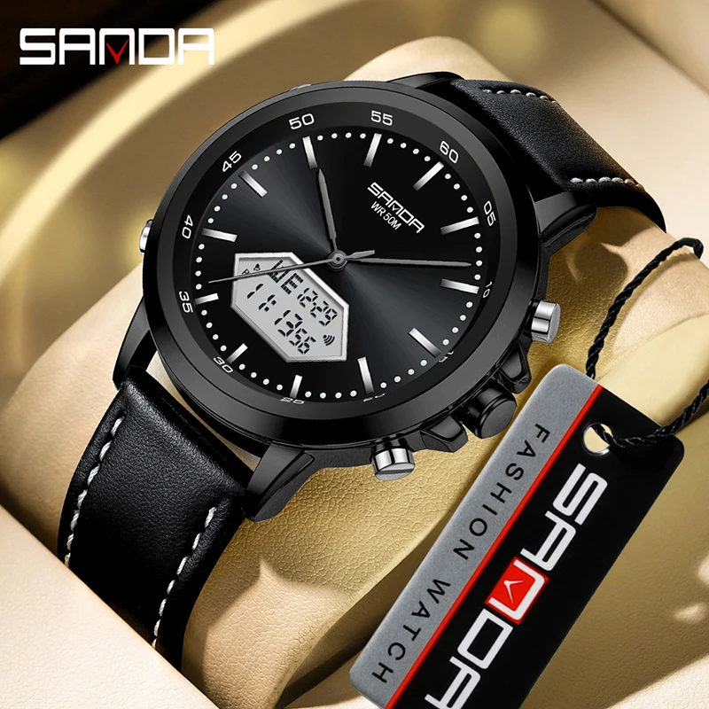 

SANDA 3301 Military Men Sport Army Watches Analog Digital Quartz Waterproof 50M Men's Shock WristWatch For Man Relogio Masculino