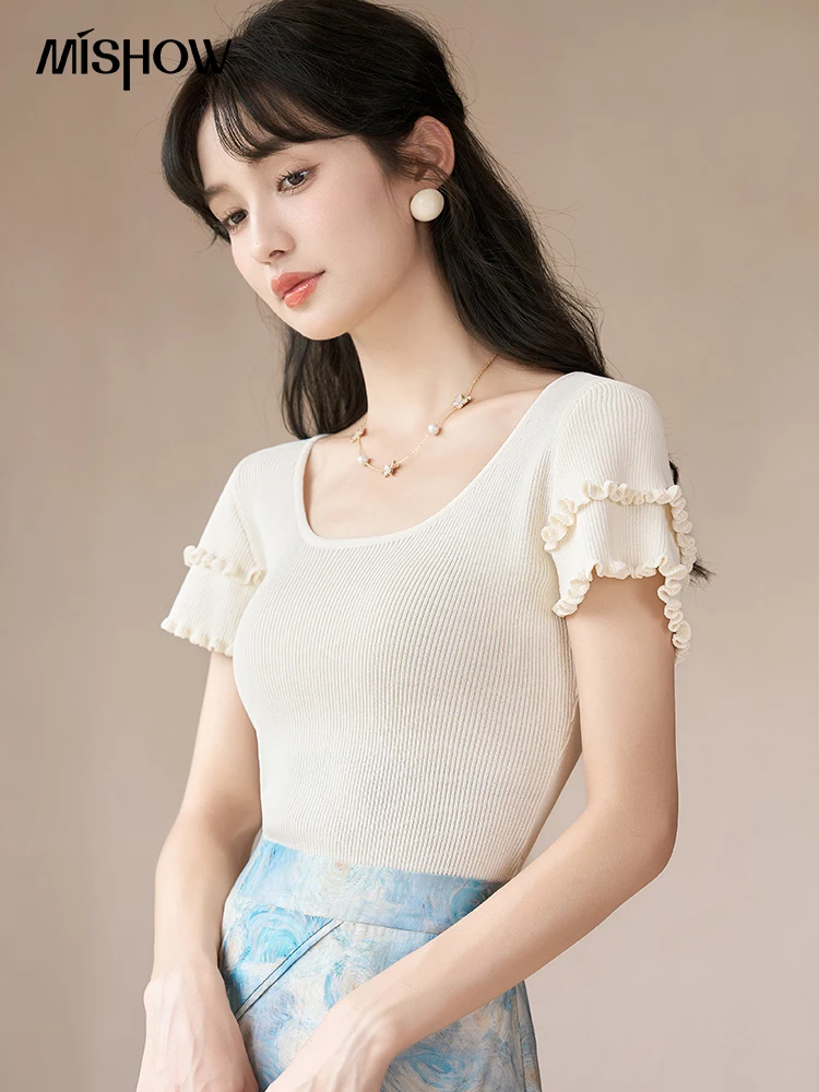 MISHOW Knitted Basics T-Shirts for Women Fashion 2023 Summer French Cuff Solid O-Neck Tees Petal Sleeve Casual Tops MXC38Z0091
MISHOW Knitted Basics T-Shirts for Women Fashion 2023 Summer French Cuff Solid O-Neck Tees Petal Sleeve Casual Tops MXC38Z0091