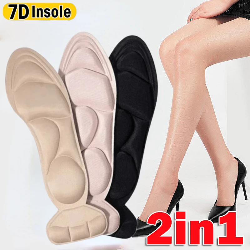 

7D Soft Memory Foam Insole Pad Inserts Heel Post Back Breathable Anti-slip for Women High Heel Shoe Shoe Arch Support Insoles