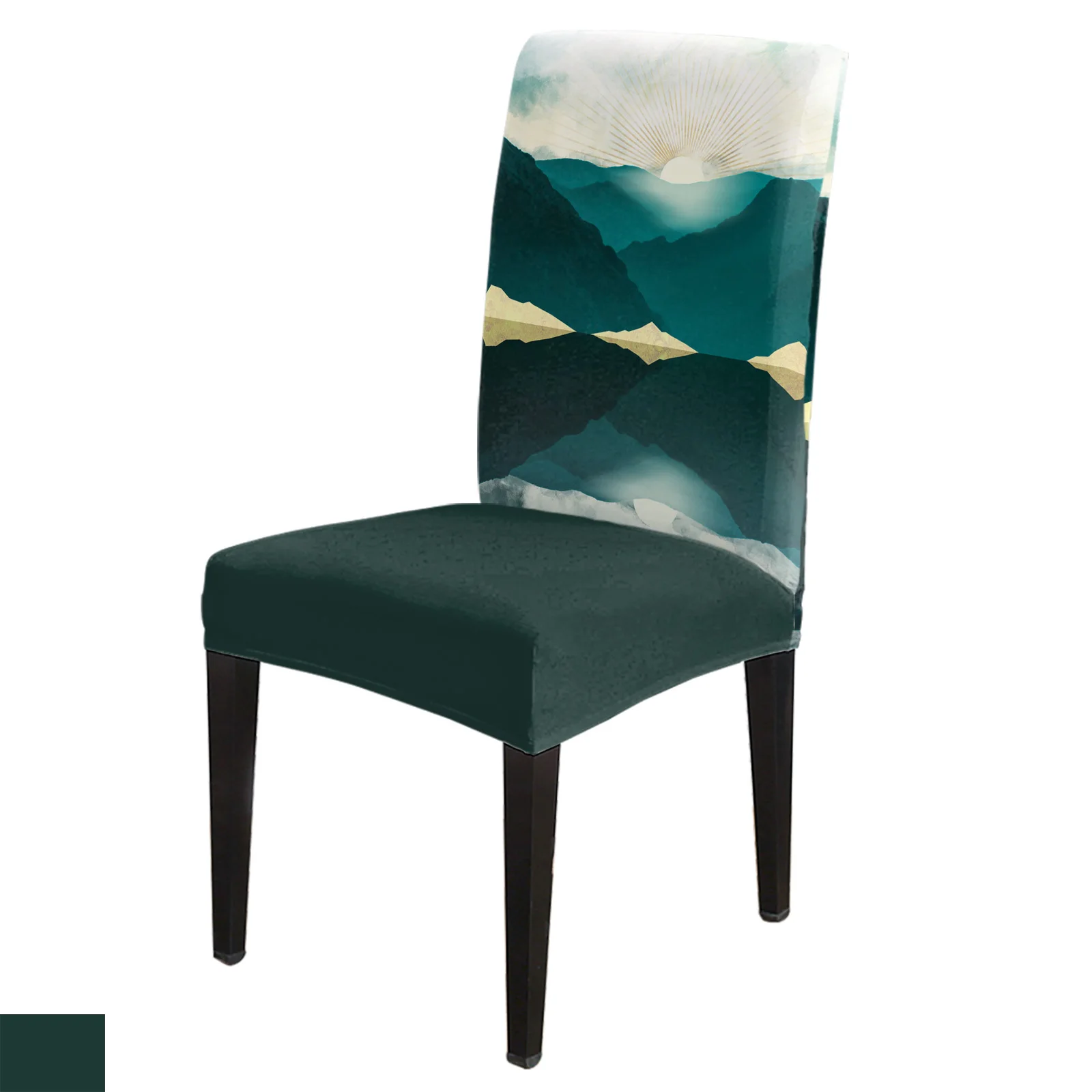 

Landscape Ink Dining Chair Cover 4/6/8PCS Spandex Elastic Chair Slipcover Case for Wedding Hotel Banquet Dining Room