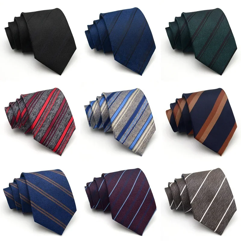 

New 8cm Mens Tie Striped Patterned Fashion Man Necktie Neck Tie Jacquard Woven Ascot Cravat Neckwear For Gentleman Wedding Party