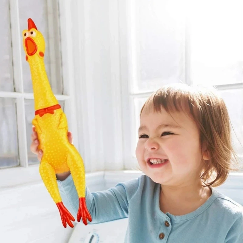 

2022 Hot Sell Screaming Chicken Pets Dog Toys Squeeze Squeaky Sound Funny Toy Safety Rubber For Dogs Molar Chew Toys