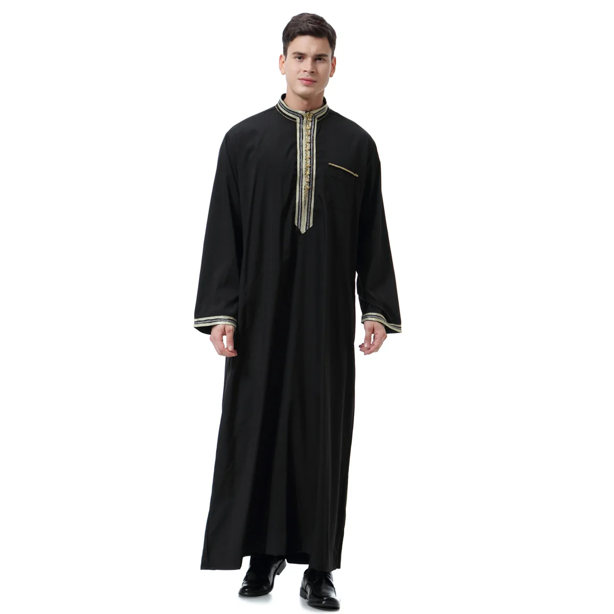 

Мужской Jubba Thobe, одежда из Саудовской Аравии, ислама, с длинным рукавом, абайя, мусульманский кафтан, яркий стиль, женский халат, мусульманский