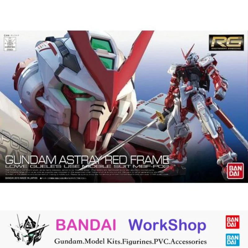 

Bandai Original Gundam 1/144 RG 19 MBF-P02 Gundam Astray Red Frame Action Figure Assembly Model Kit Collectible Gifts