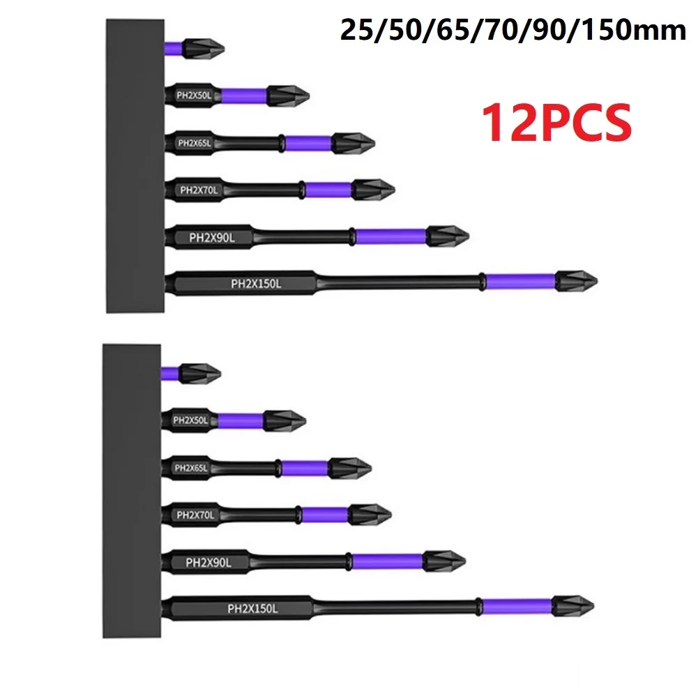 12pc PH2 Screwdriver Drill Bit Magnetic Cross Batch Head 25-150mm Non-slip Bit For Electric Impact Driver Power Drill Tool Parts
12pc PH2 Screwdriver Drill Bit Magnetic Cross Batch Head 25-150mm Non-slip Bit For Electric Impact Driver Power Drill Tool Parts