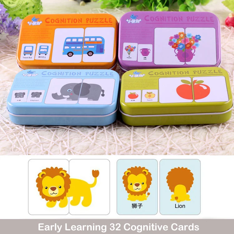 

Children's Early Learning Cognition Cards Fruits Animals Alphabet Numbers Toys Puzzle Intelligence Development Learning Cards