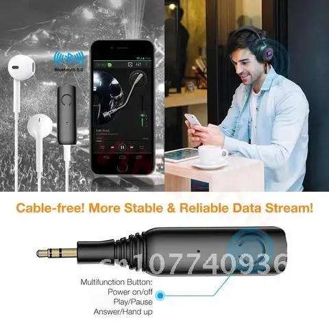 Wireless Adapter for Car Speaker Headphones Handsfree Call & Low Latency Bluetooth 5.0 Audio Receiver RCA 3.5mm AUX Jack Stereo 
Wireless Adapter for Car Speaker Headphones Handsfree Call & Low Latency Bluetooth 5.0 Audio Receiver RCA 3.5mm AUX Jack Stereo