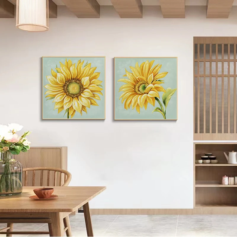 Pure Hand-painted Sunflower Oil Painting Living Room Background Wall Decoration Painting Yellow Double Spell Hanging Painting
Pure Hand-painted Sunflower Oil Painting Living Room Background Wall Decoration Painting Yellow Double Spell Hanging Painting