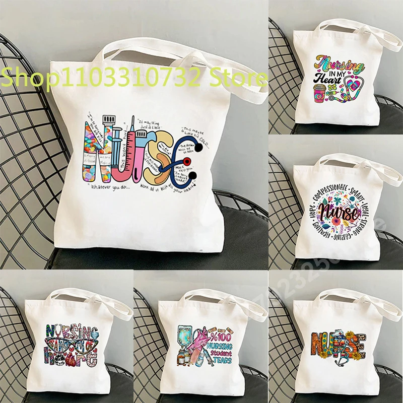 Women Nurse Words Colorful Shopper Bag Kawaii Harajuku Shopping Fashion Student Canvas Bags Girls Tote Shoulder Lady Handbags
Women Nurse Words Colorful Shopper Bag Kawaii Harajuku Shopping Fashion Student Canvas Bags Girls Tote Shoulder Lady Handbags