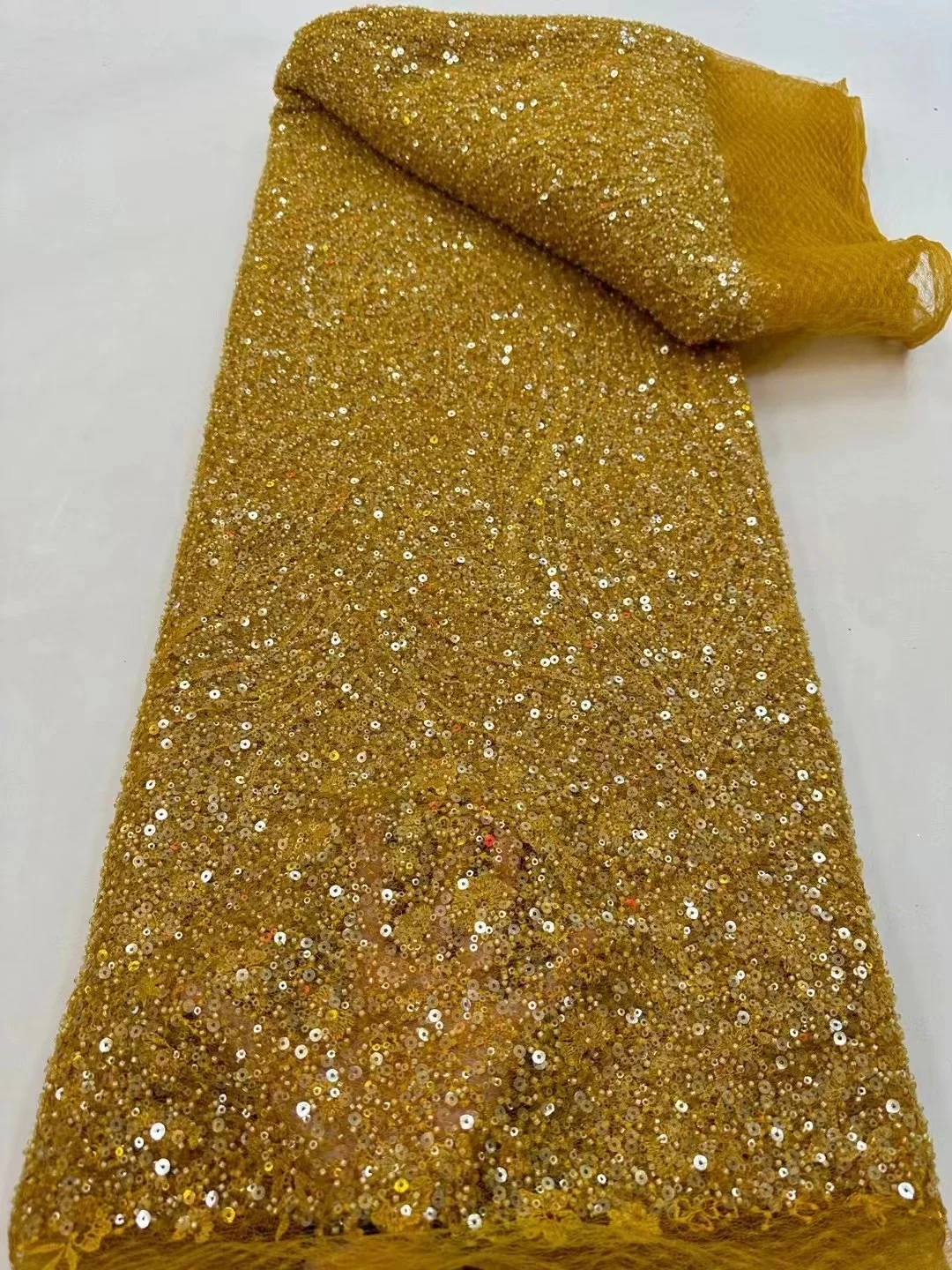 Gold African Lace Fabric 2023 Latest French Tulle Wedding Bridal Evening Dress Luxury Sequins Handmade Beaded Lace Fabric
Gold African Lace Fabric 2023 Latest French Tulle Wedding Bridal Evening Dress Luxury Sequins Handmade Beaded Lace Fabric