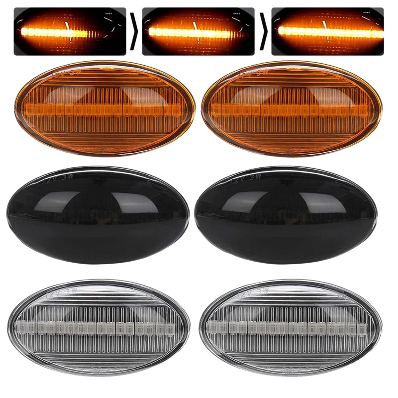 

2Pcs Car Dynamic LED Side Repeater Indicator Light Flowing Side Marker Signal Lamp Light for BMW Mini Cooper R50 R52 R53 2002-20
