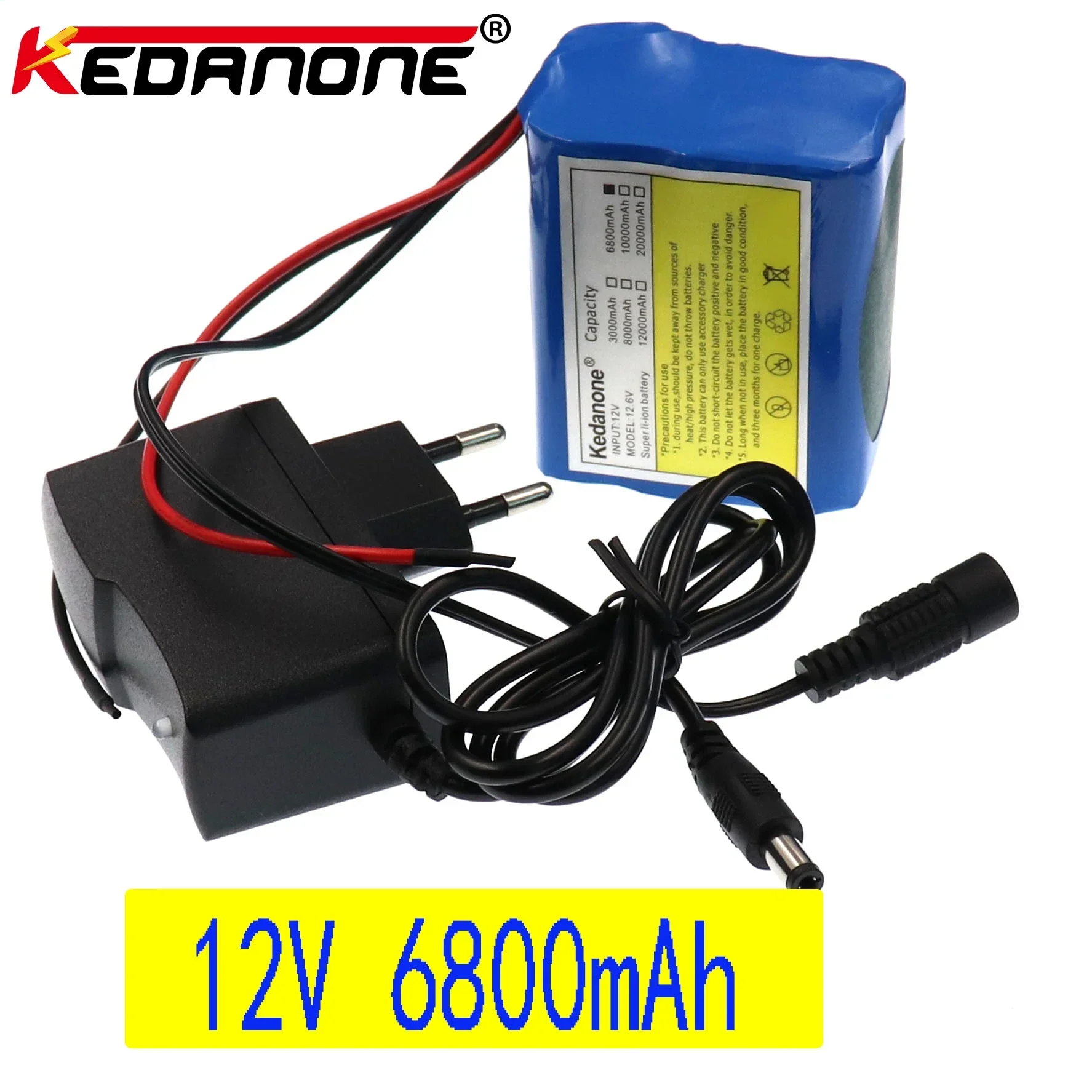 12V battery 6800mah 18650 Lithium Ion 6.8 Ah rechargeable battery with BMS Protective Plate Lithium Battery Pack, 12.6 v Charger
12V battery 6800mah 18650 Lithium Ion 6.8 Ah rechargeable battery with BMS Protective Plate Lithium Battery Pack, 12.6 v Charger