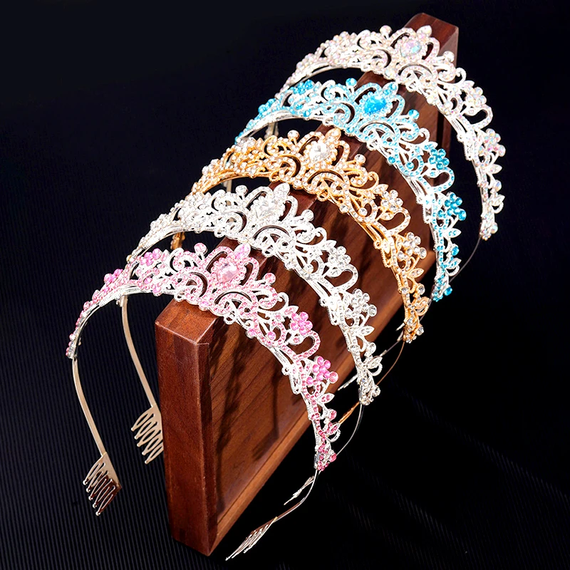 

Shiny Rhinestone Luxury Wedding Crown Headbands for Hair Woman Brides Tiaras and Headdresses Stylish Versatile Jewelry