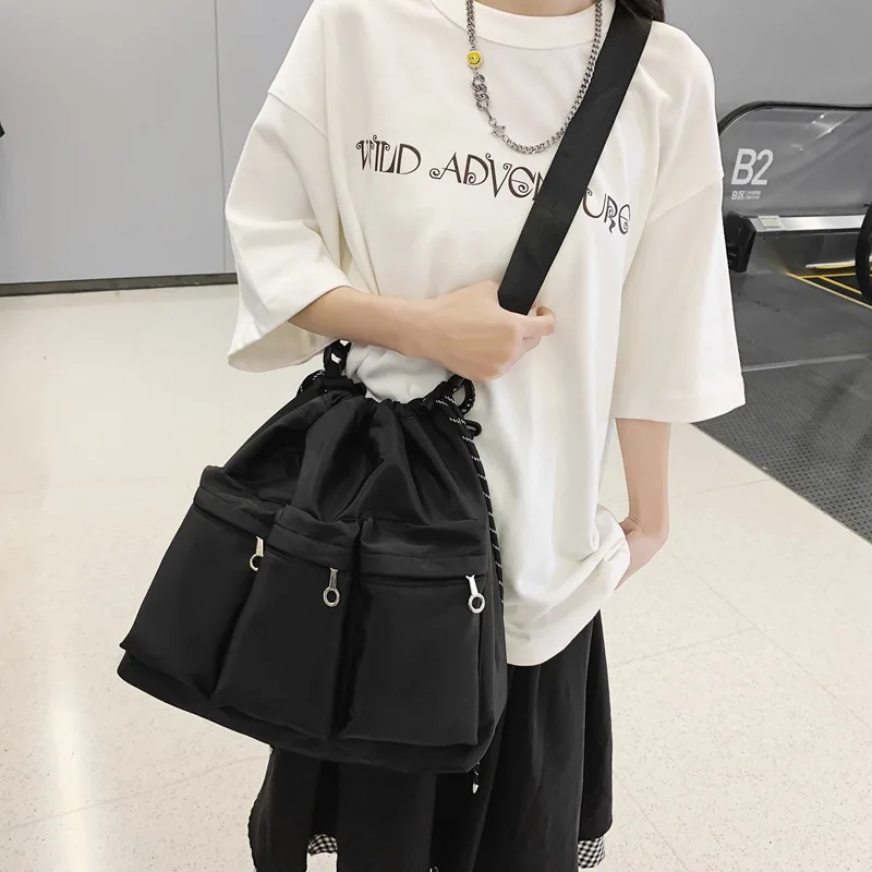 Drawstring Bucket Bag 2023 New High Capacity Nylon Cloth Bag For Travel Shoulder Bag
Drawstring Bucket Bag 2023 New High Capacity Nylon Cloth Bag For Travel Shoulder Bag