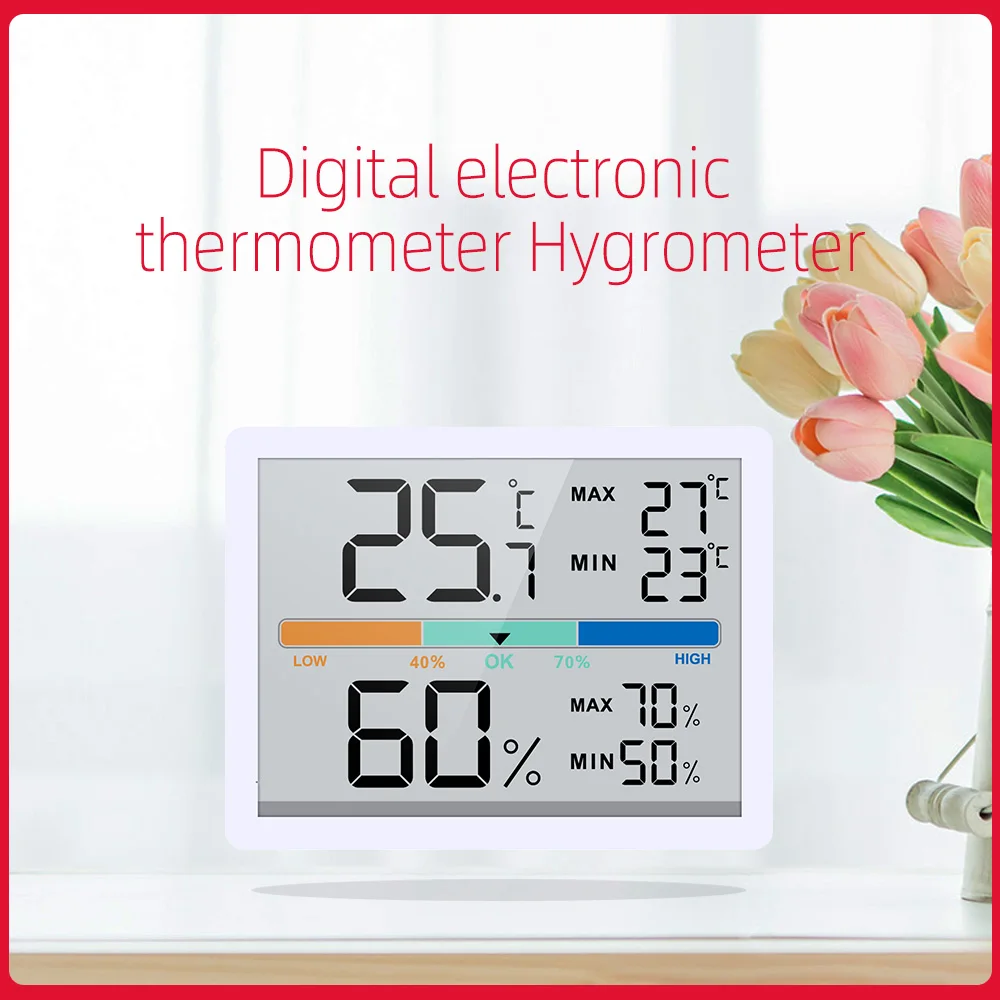 Thermometer Hygrometer Digital Mini High Precision Electronic Indoor Wall-mounted Dry and Wet Display Testing Instrument
Thermometer Hygrometer Digital Mini High Precision Electronic Indoor Wall-mounted Dry and Wet Display Testing Instrument