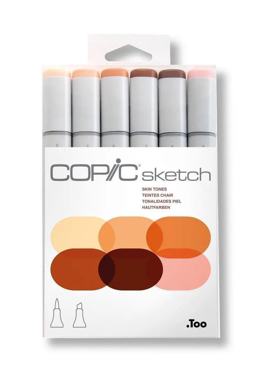 Набор маркеров на спиртовой основе Copic Sketch телесные тона 6 цветов | Канцтовары для