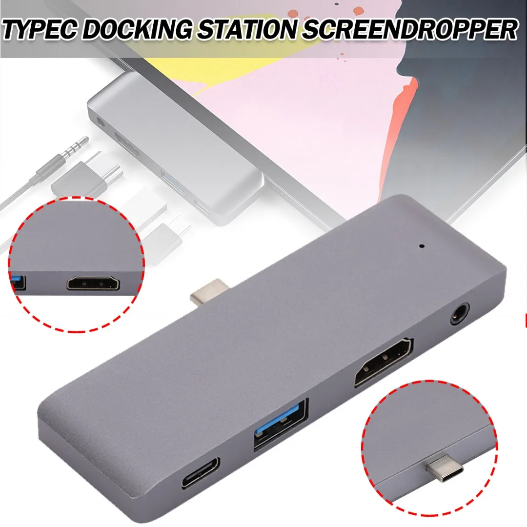 4 in 1 4K High-resolutio Expansion Dock Projector HUB Type-C To HDMI-compatible 3.5mm Audio Jack Adapter
4 in 1 4K High-resolutio Expansion Dock Projector HUB Type-C To HDMI-compatible 3.5mm Audio Jack Adapter