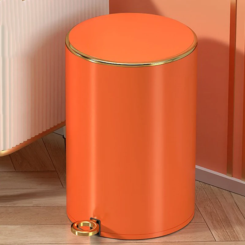 

Stainless Steel Metal Trash Can Small Organizer Wastebasket Touch Garbage Bin Cleaning Tools Cubo De Basura Kitchen Accessories