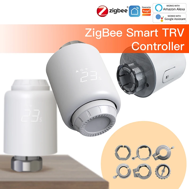Tuya ZigBee Thermostatic Radiator Valve Wireless Remote Heating Temperature Controller APP Smart Life Alexa Voice Control
Tuya ZigBee Thermostatic Radiator Valve Wireless Remote Heating Temperature Controller APP Smart Life Alexa Voice Control