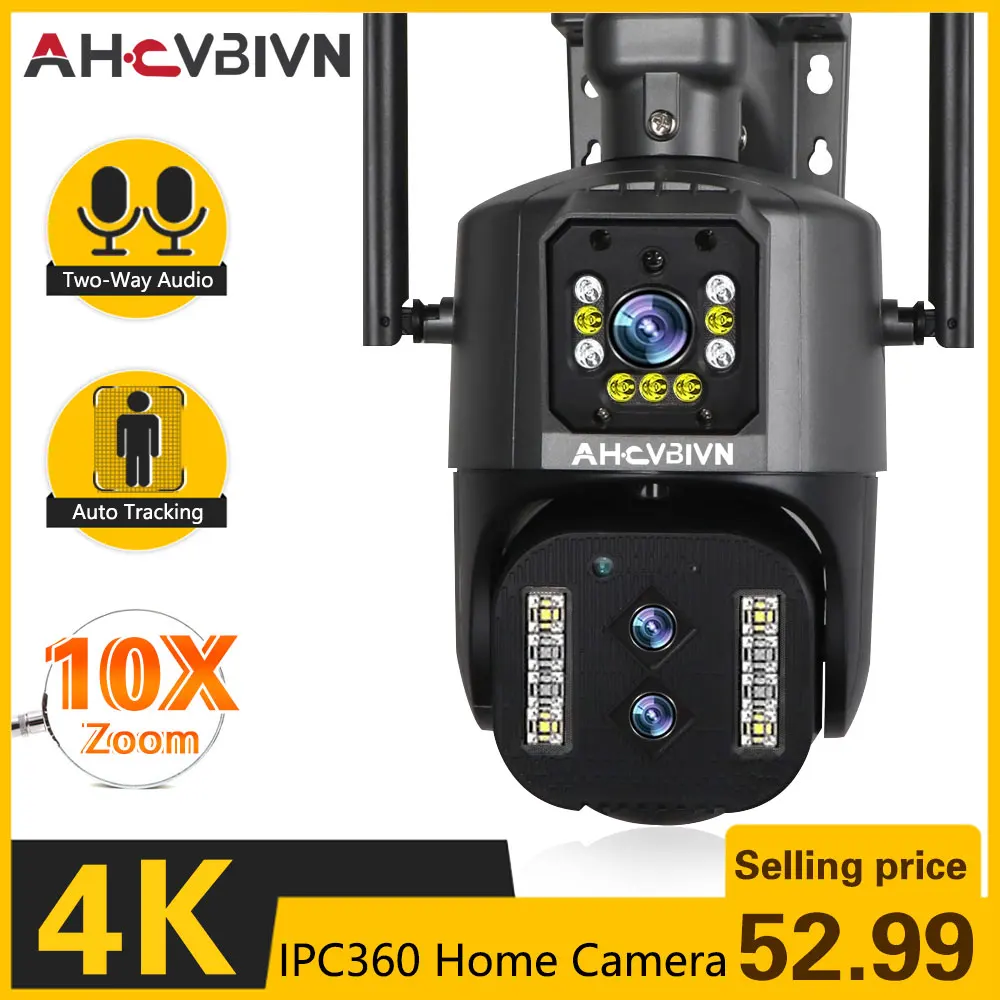 FHD 4K 8MP Dual Lens WiFi IP Camera Outdoor Security Protection CCTV 360 PTZ Video Secur Kamera Smart Home Surveillance IP Cccam
FHD 4K 8MP Dual Lens WiFi IP Camera Outdoor Security Protection CCTV 360 PTZ Video Secur Kamera Smart Home Surveillance IP Cccam