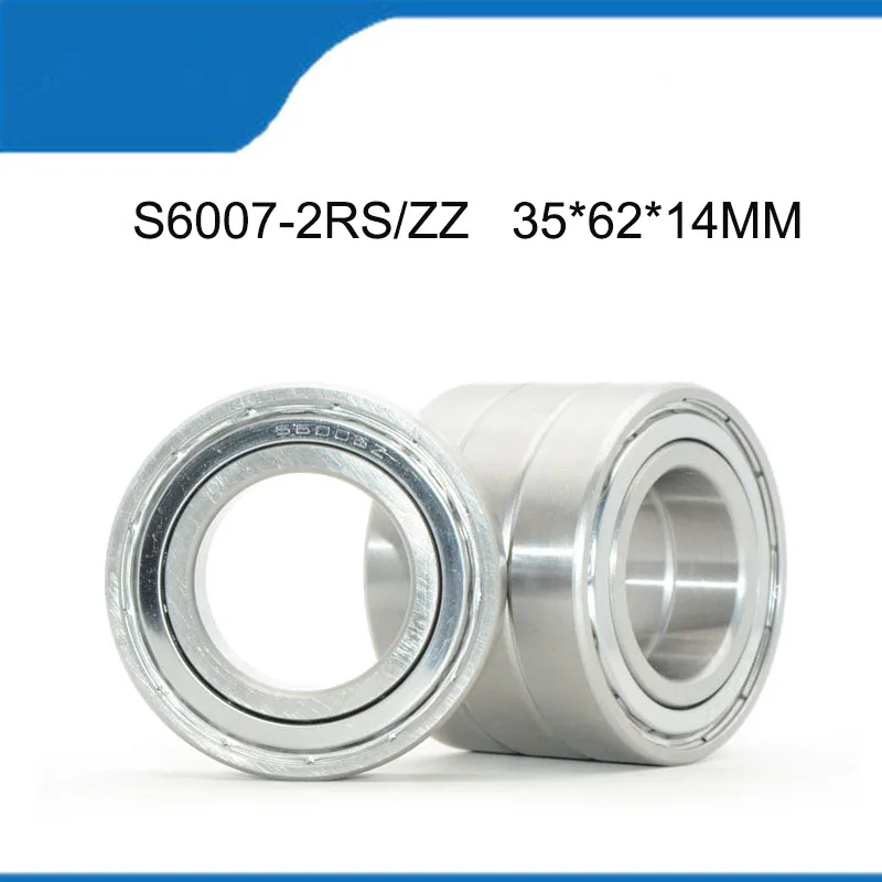 

5PCS S6007-2RS/ZZ (35*62*14MM) High Quality Stainless S6007RS/ZZ Steel Rubber Sealed Deep Groove Ball Bearing Shaft (ABEC-5)