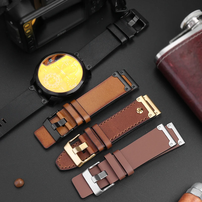 New Vintage Leather Strap For Diesel Watchband for Men DZ4318 DZ4476/4305/7357/4323 Antiwear Steel Head Watch Band Bracelet 26mm
New Vintage Leather Strap For Diesel Watchband for Men DZ4318 DZ4476/4305/7357/4323 Antiwear Steel Head Watch Band Bracelet 26mm