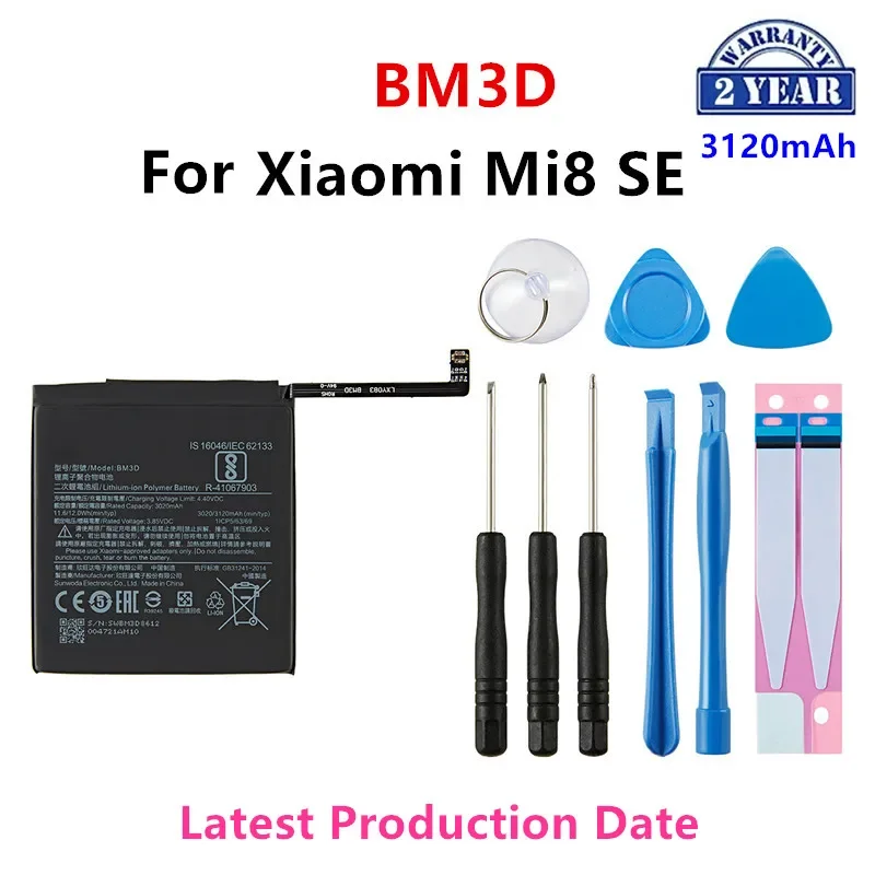100% Orginal BM3D 3020mAh Battery For Xiaomi Mi 8 SE Mi8 SE Mi8SE BM3D High Quality Phone Replacement Batteries +Tools
100% Orginal BM3D 3020mAh Battery For Xiaomi Mi 8 SE Mi8 SE Mi8SE BM3D High Quality Phone Replacement Batteries +Tools
