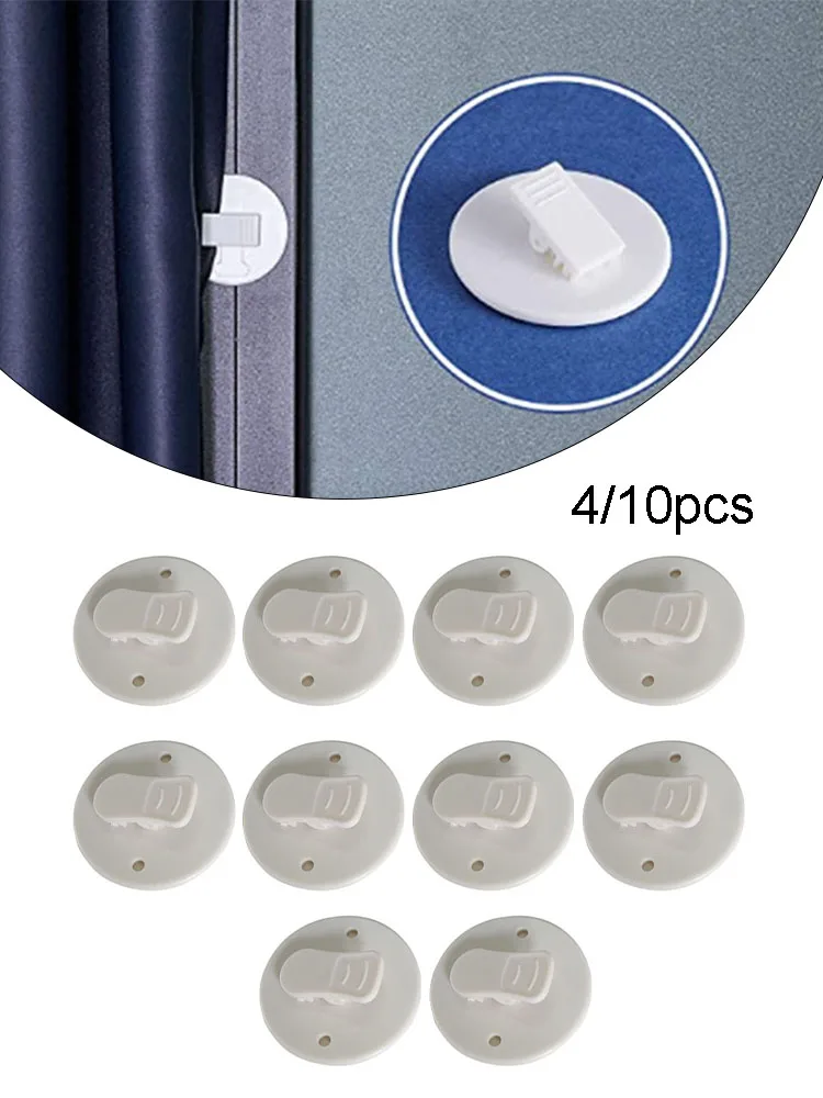 

4/10PCS Shower Curtain Clip Bathroom Shower Curtain Clip Wind-proof Splash-proof Perforated Shower Curtain Clip Fixing Clip