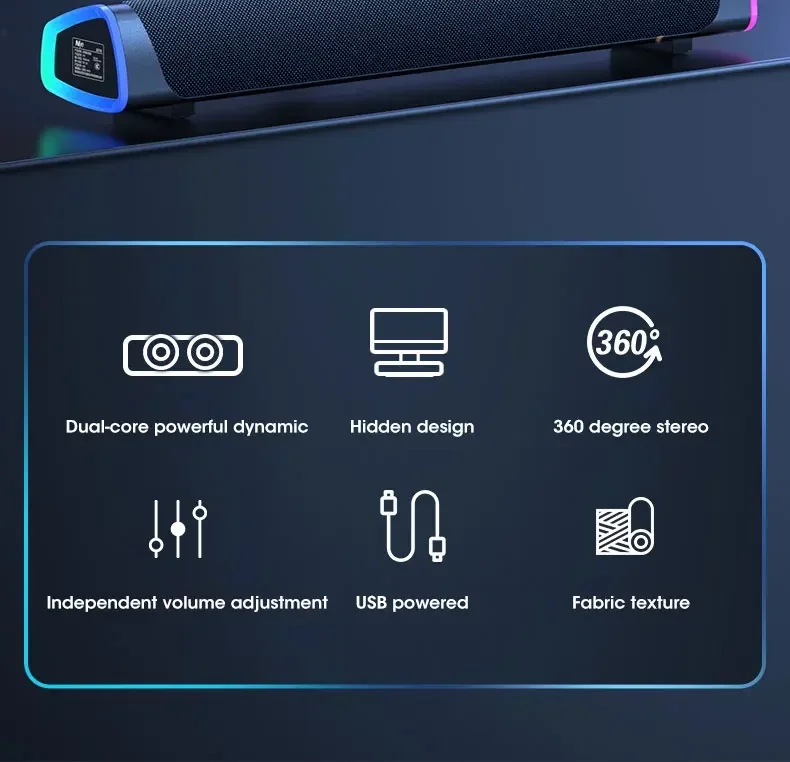 Barra de altavoz 4D Bluetooth Subwoofer de sonido estéreo, Altavoz con cable Bluetooth para MacBook, portátil, PC, Notebook, reproductor de música y Audio 15 Barra de altavoz 4D Bluetooth Subwoofer Barra de altavoz 4D Bluetooth Subwoofer de sonido estéreo, Altavoz con cable Bluetooth para MacBook, portátil, PC, Notebook, reproductor de música y Audio » Barra de altavoz 4D Bluetooth Subwoofer