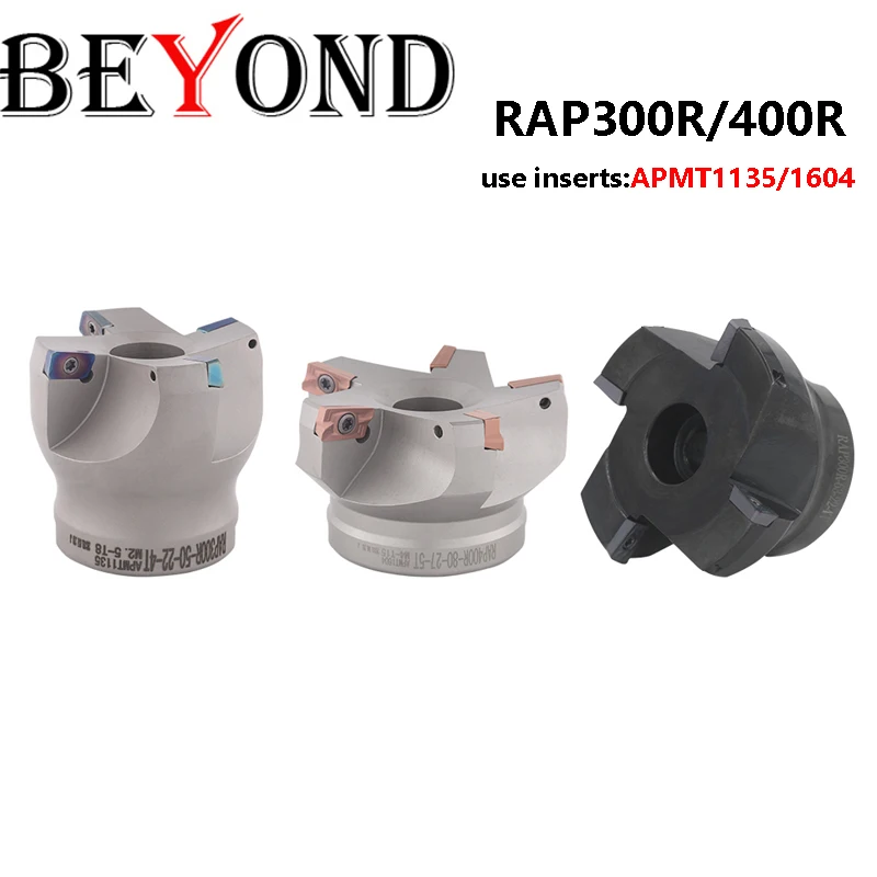 

BEYOND RAP RAP300R RAP400R 50-22-4T 63-22-4T 50 63 80 4T 5T Face Mill Head CNC Milling Cutter Discs Machine Insert APMT1135 1604
