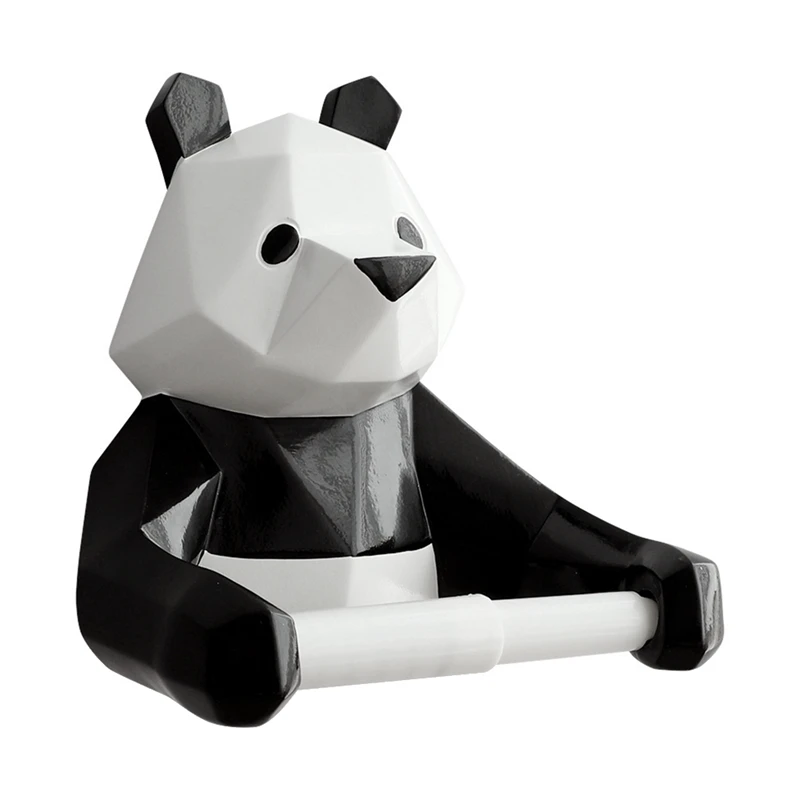 

Panda Tissue Holder Kitchen Bathroom Toilet Household Toilet Paper Holder Punch-Free Wall-Mounted Roll Paper Holder