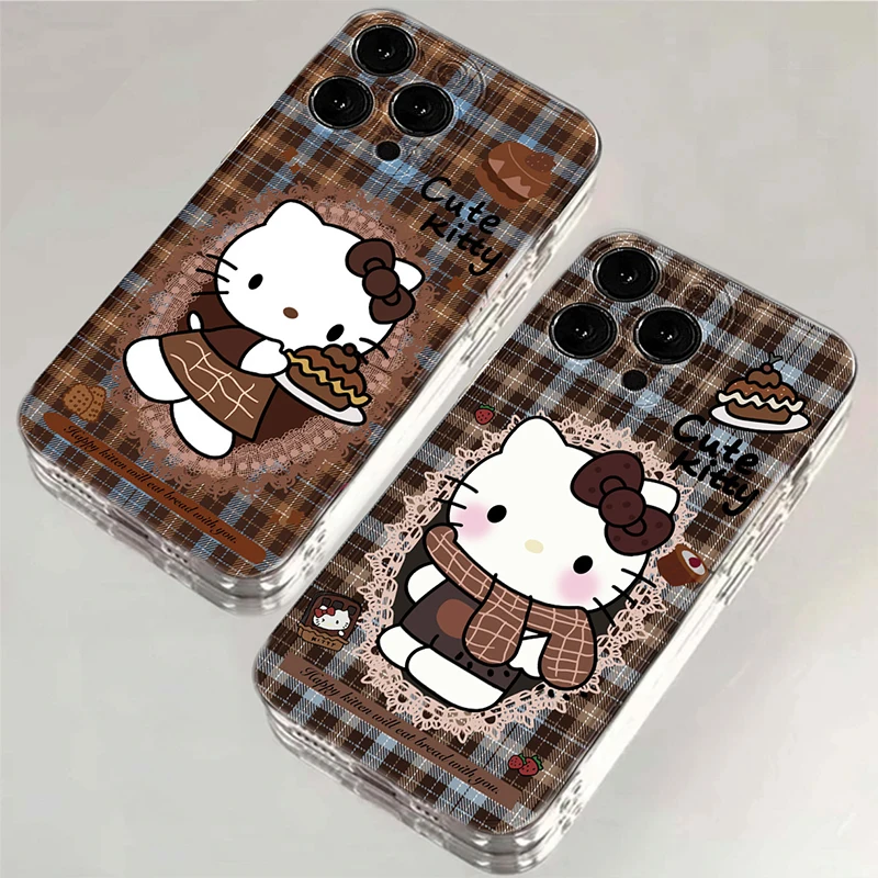

Hello Kitty Phone Case Kawaii Sanrio Anime iphone 15 14Promax Cover Cute Cartoon Apple 13 Shell Fashion Gifts for Girls