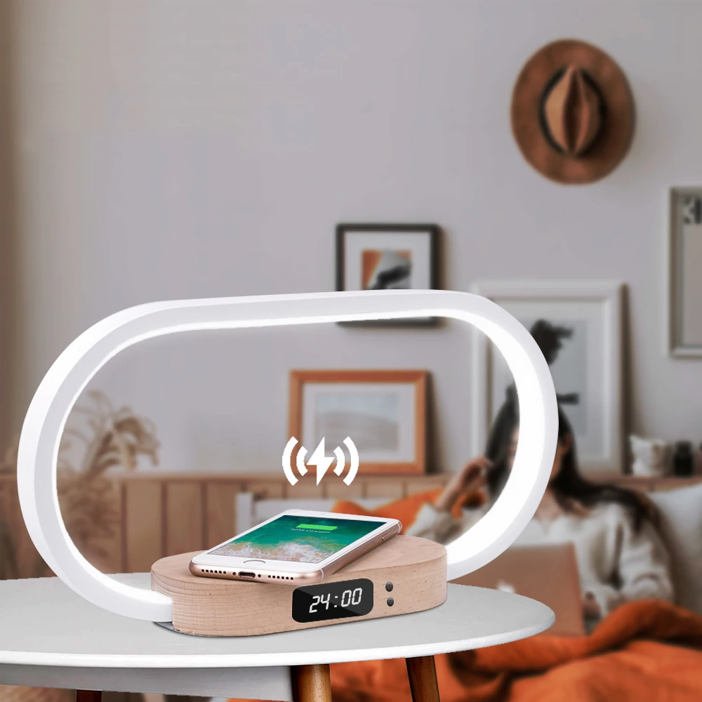 Wireless Charger Wooden Table Lamp LED Desk Lamp Smart Creative Night Light Bedside Wireless Charging
Wireless Charger Wooden Table Lamp LED Desk Lamp Smart Creative Night Light Bedside Wireless Charging
