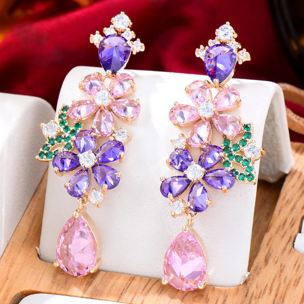 

Jimbora Trendy Shiny Charm Pendant Earring for Women Original Boucle d'oreille Femme 2022 Full Austrian crystal Party Jewelry