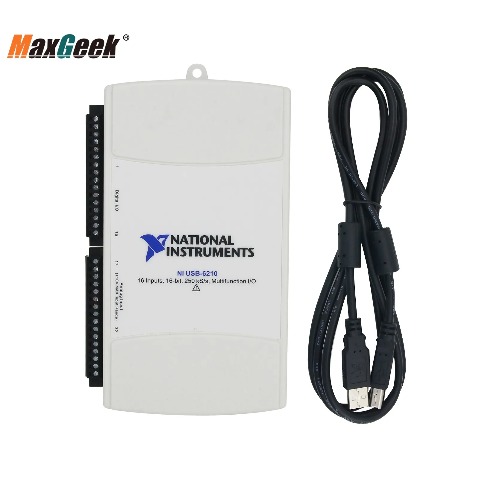 

Maxgeek USB-6210 OEM Data Acquisition Card DAQ USB 779675-01 16 Input 16Bit 250KS/s Multifunction I/O for NI