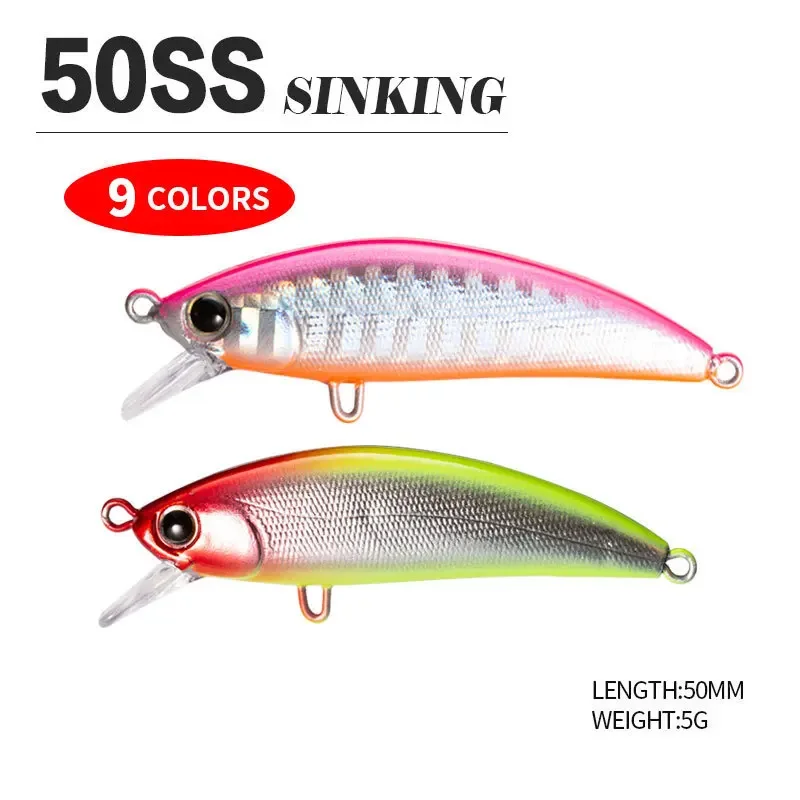 

1pcs Mini Sinking Minnow Wobblers Fishing Lures 5cm 5g Trout Artificial Plastic Hard Bait Jerkbait Crankbait Bass Fishing Tackle