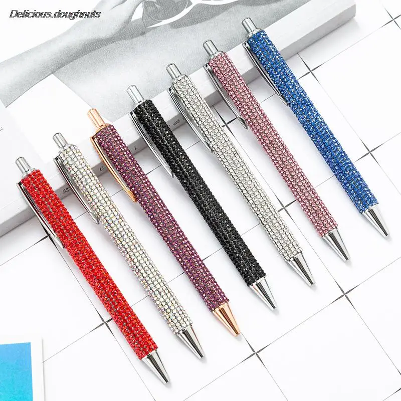 

Металлические шариковые ручки со стразами, многоцветная подарочная ручка, креативные офисные принадлежности