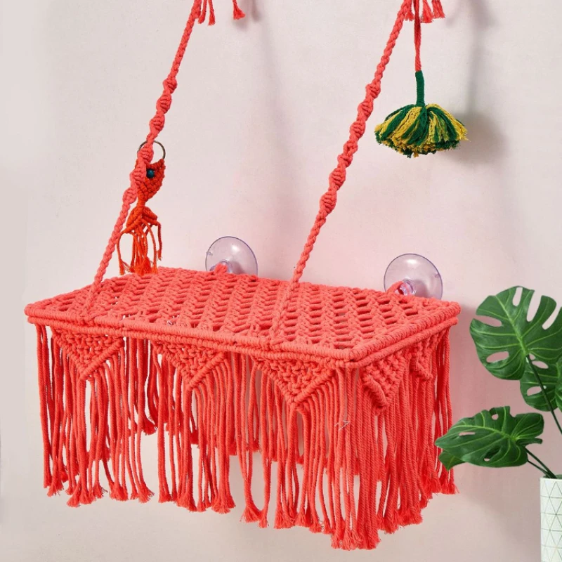 Mifuny Woven Cat Bed Handmade Bohemian Window Hanging Suction Cup Cat Hammock Wind Chime Suction Cup Cat Bed Nest Hanging Chair
Mifuny Woven Cat Bed Handmade Bohemian Window Hanging Suction Cup Cat Hammock Wind Chime Suction Cup Cat Bed Nest Hanging Chair