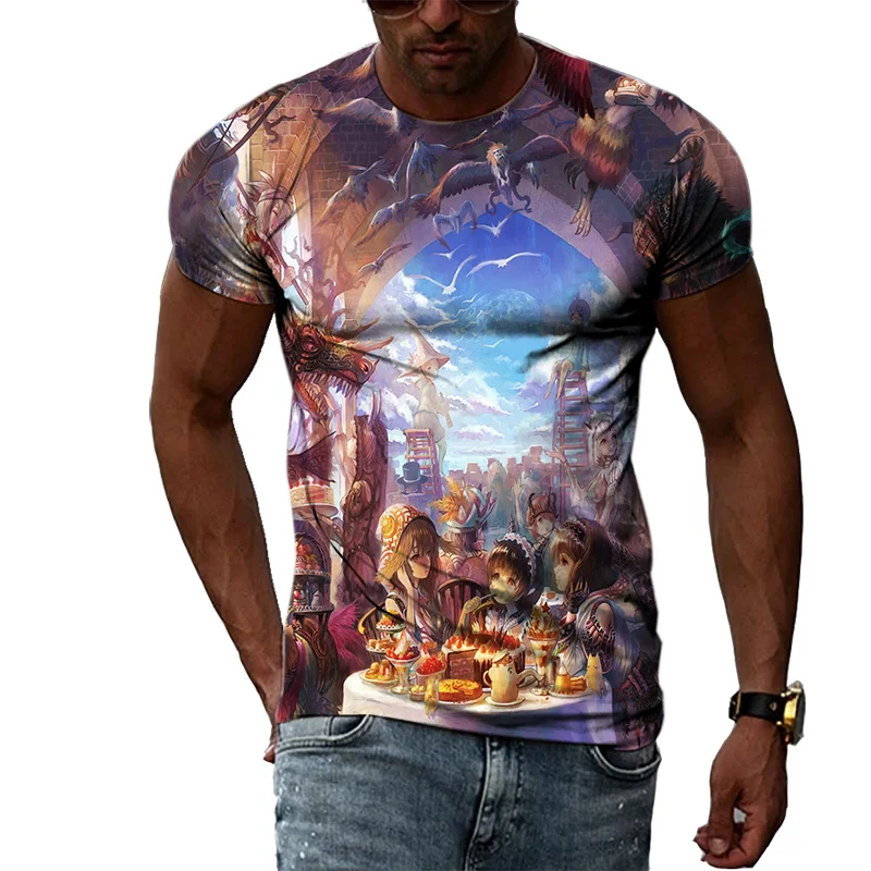 New Tide Fashion Summer Japanese Anime Picture Casual Print Tees Hip Hop Personality Round Neck Short Sleev Tops Men's T-shirt
New Tide Fashion Summer Japanese Anime Picture Casual Print Tees Hip Hop Personality Round Neck Short Sleev Tops Men's T-shirt