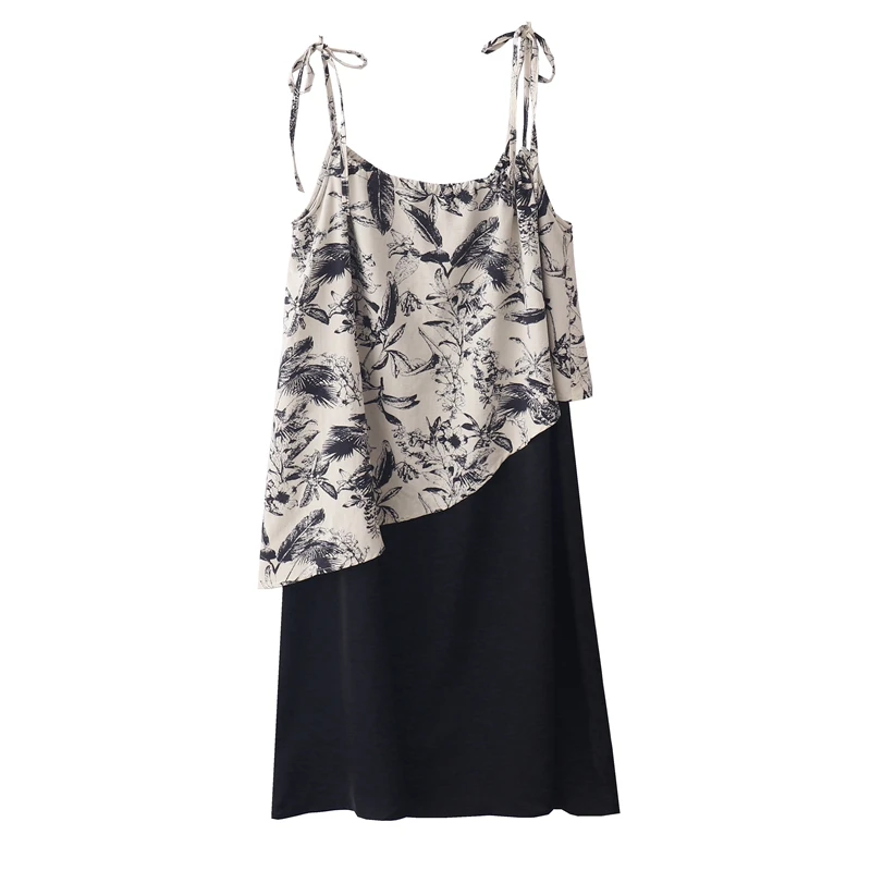 Vintage Ink Print Fake Two-Piece Suspender Dress Women's Loose and Irregular Midi Dress
Vintage Ink Print Fake Two-Piece Suspender Dress Women's Loose and Irregular Midi Dress
