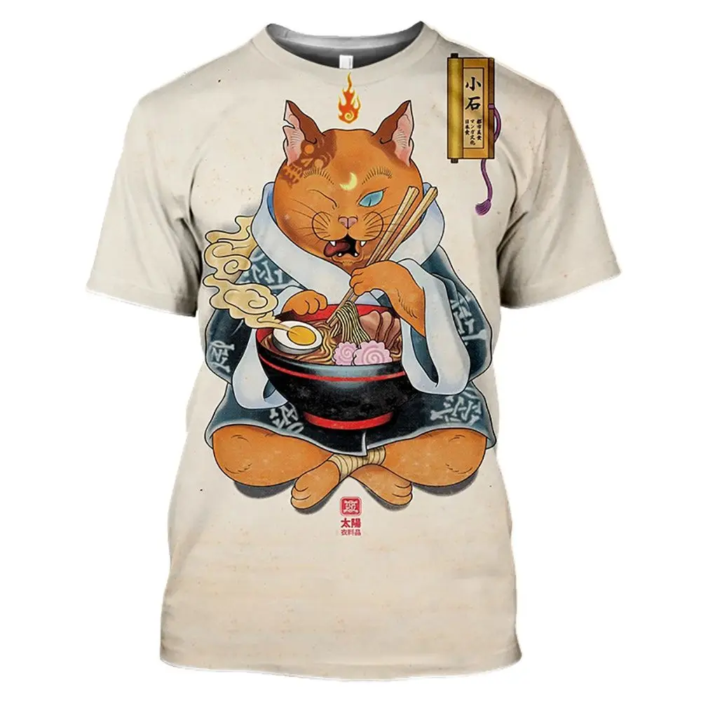 Japan Samurai Cat Graphic T Shirts Cool Classic Art Style Men's and Women's Printing Tees Fashion O-neck Short Sleeve Loose Tops
Japan Samurai Cat Graphic T Shirts Cool Classic Art Style Men's and Women's Printing Tees Fashion O-neck Short Sleeve Loose Tops
