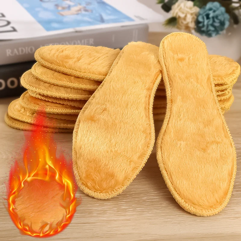 

Winter Thermal Insoles Heated for Feet Women Men Plush Warm Memory Foam Winter Insoles for Outdoor Sports Heating Insoles