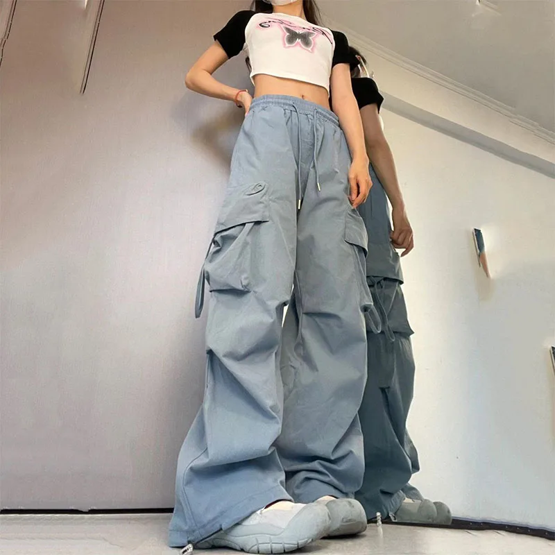 Solid Casual Baggy Cargo Pants For Women 2023 Fashion Vintage Women's High Waist Wide Pants Youthful Female Trousers Streetwear
Solid Casual Baggy Cargo Pants For Women 2023 Fashion Vintage Women's High Waist Wide Pants Youthful Female Trousers Streetwear