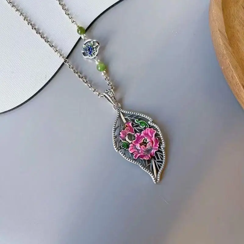 Burnt Blue Dropping Gum Peony Flower Leaf shaped Pendant with Vintage Filigree Technique, Blossom, Rich and Valuable Leaf Style,
Burnt Blue Dropping Gum Peony Flower Leaf shaped Pendant with Vintage Filigree Technique, Blossom, Rich and Valuable Leaf Style,