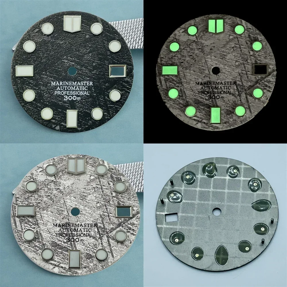 

Yuanzu Modified Dial NH35 Movement Meteorite Pattern Dials Suitable fit SK007/SUB Diving 300m C3 Green luminous NH35 S Logo Dial