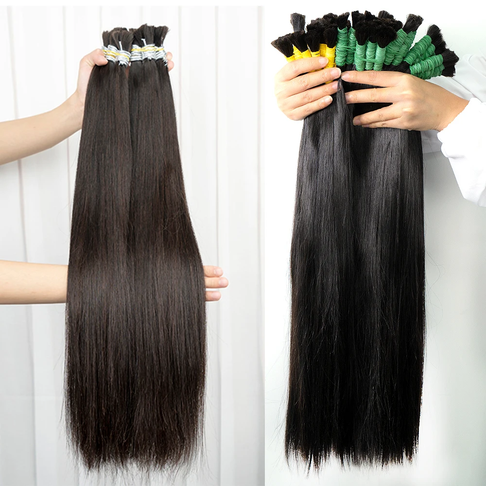 

Натуральные человеческие волосы для плетения без уточка, 100% необработанные человеческие волосы для наращивания, бразильские волосы без повреждений, 18-30 дюймов
