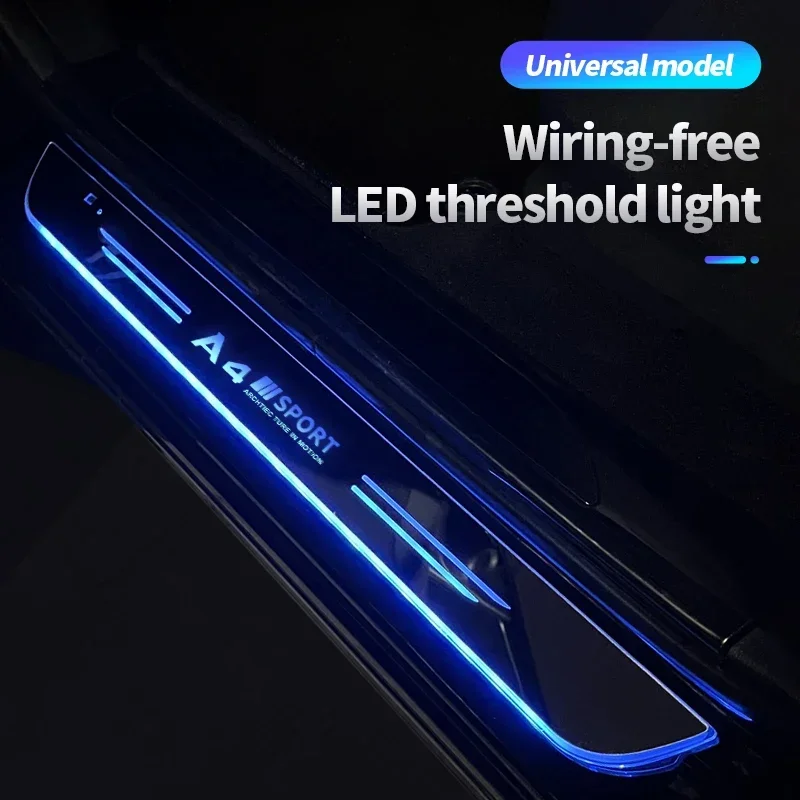 

Acrylic USB Power Moving LED Welcome Pedal Car Scuff Plate Door Sill Pathway Light for Audi A4 B8 B9 8W Interior Accessories