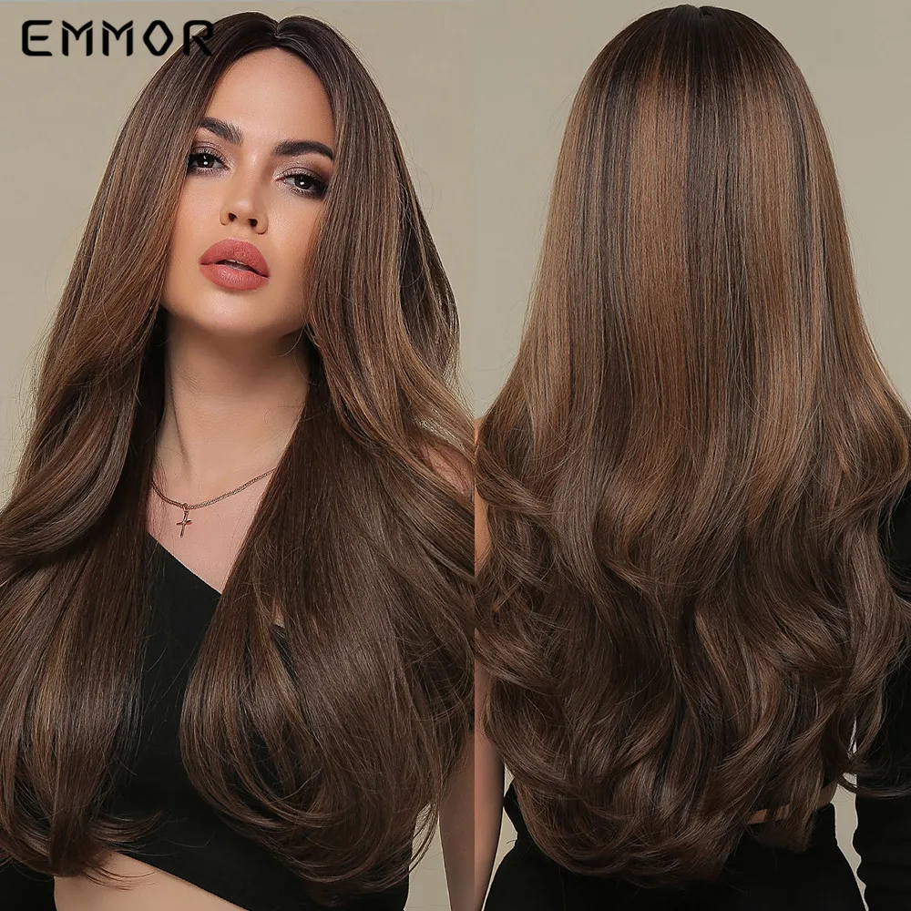 Emmor Synthetic Long Wavy Ombre Dark to Brown Wigs Natural Wave Hair Wig for Women High Temperature Layered Daily Ombre Wig
Emmor Synthetic Long Wavy Ombre Dark to Brown Wigs Natural Wave Hair Wig for Women High Temperature Layered Daily Ombre Wig