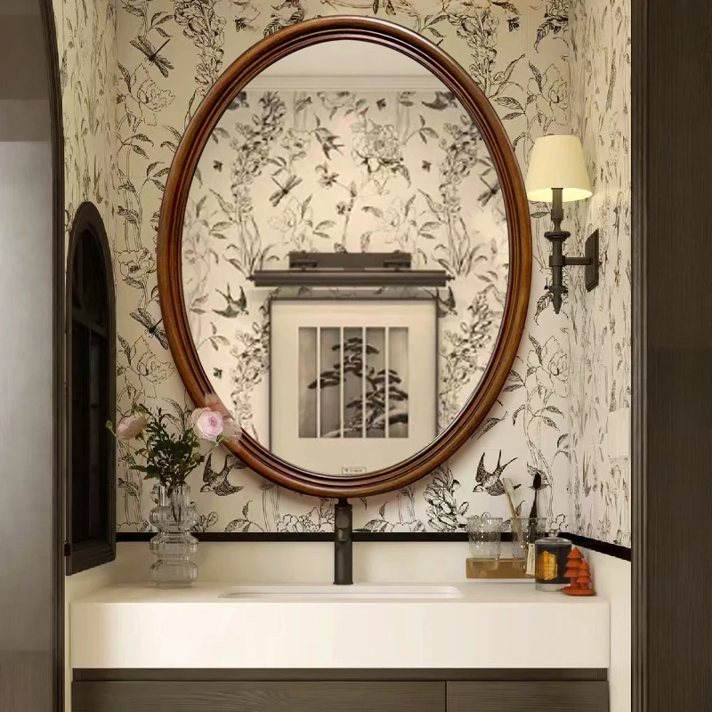 Oval Vintage Bathroom Mirror Wall Mounted Nordic Frame Toilet Bathroom Mirror Vanity Shower Espelho Para Banheiros Furnitures
Oval Vintage Bathroom Mirror Wall Mounted Nordic Frame Toilet Bathroom Mirror Vanity Shower Espelho Para Banheiros Furnitures